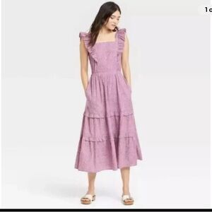 UNIVERSAL THREAD Maxi Dress Women’s Ruffle Tiered Spring purple and White